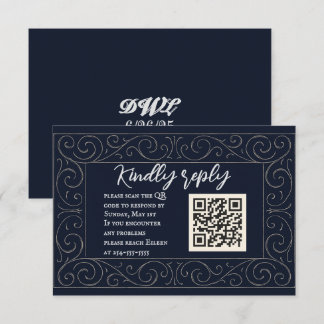 Royal Navy QR Code Wedding RSVP Card
