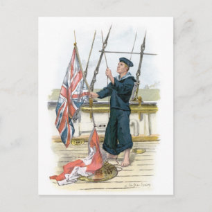 Royal Navy Sailor Signalling Postcard