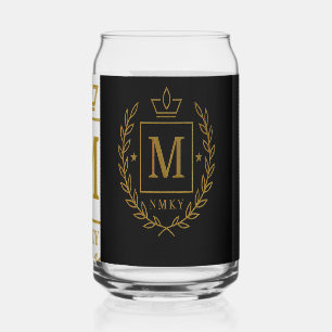 "Royal NMKY Emblem – Monogram M Crest Design" Can Glass