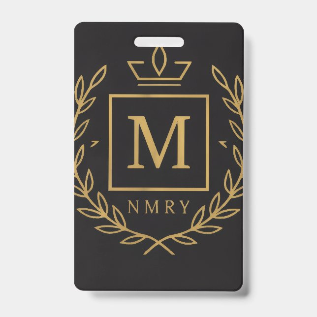 "Royal NMKY Emblem – Monogram M Crest Design" ID Badge (Front)