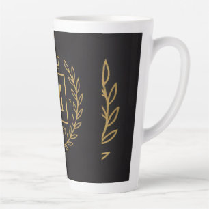 "Royal NMKY Emblem – Monogram M Crest Design" Latte Mug