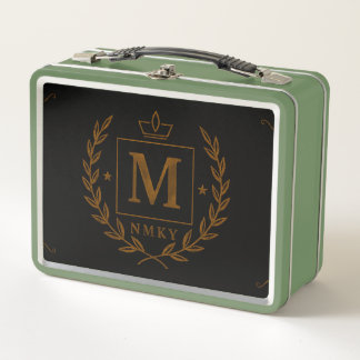 "Royal NMKY Emblem – Monogram M Crest Design" Metal Lunch Box