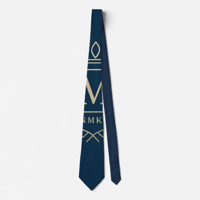 "Royal NMKY Emblem – Monogram M Crest Design" Tie (Front)