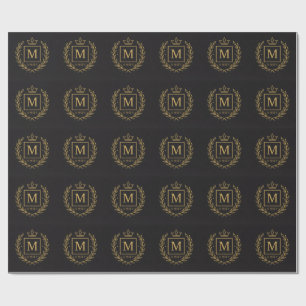 "Royal NMKY Emblem – Monogram M Crest Design" Wrapping Paper