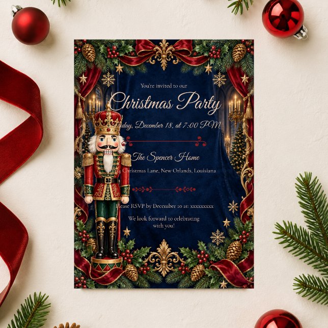 Royal Nutcracker Christmas Party Invitation (Creator Uploaded)