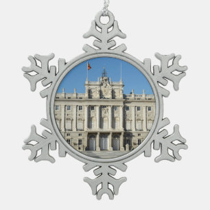 Royal Palace, Madrid Snowflake Pewter Christmas Ornament