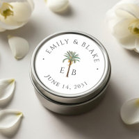Royal Palm Logo Elegant Tropical Monogram Wedding