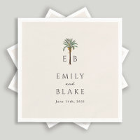 Royal Palm Logo Elegant Tropical Monogram Wedding