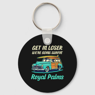 Royal Palms Beach California Surf Women Men Vintag Key Ring