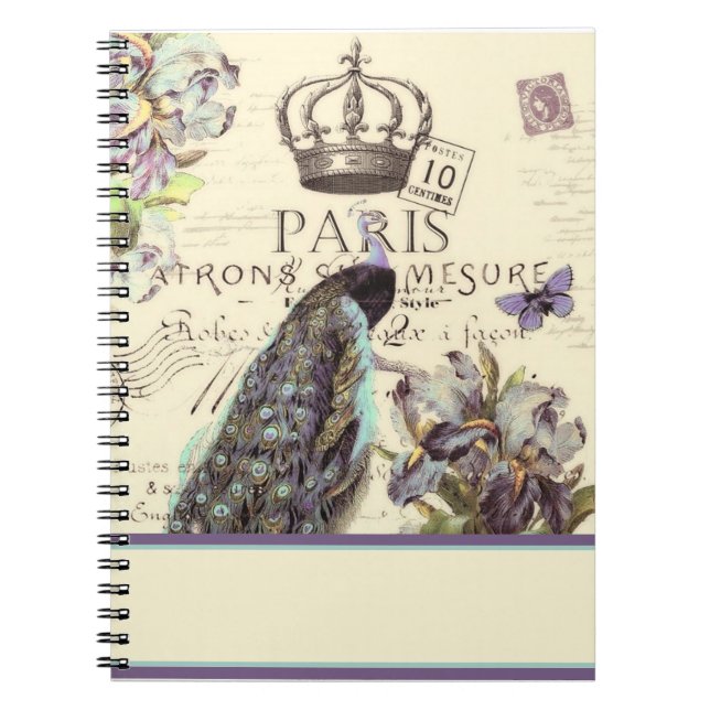 Royal Paris peacock Notebook (Front)