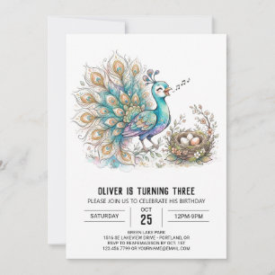 Royal Peacock Birthday Invitation