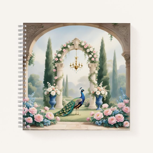 Royal Peacock Garden"Personalized SSpiral Notebook (Front)