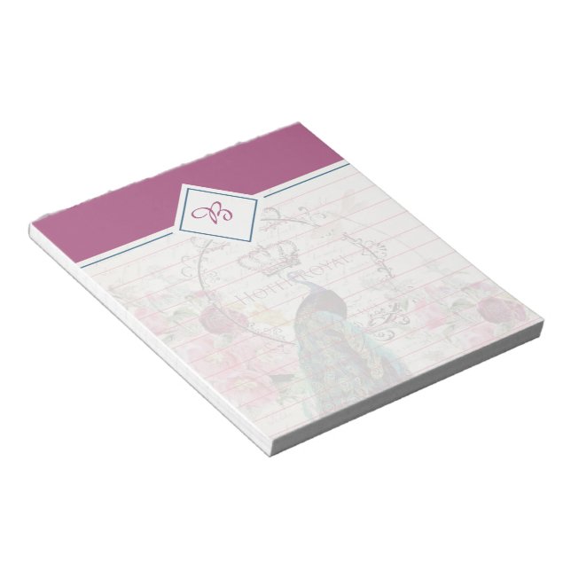 Royal peacock notepad (Angled)