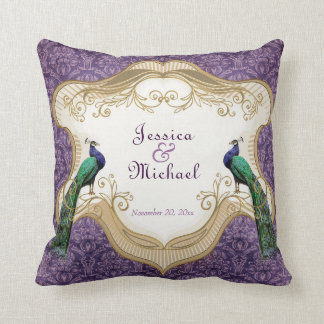 Royal Peacock (Purple) Personalised Anniversary Cushion
