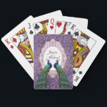 Royal Peacock (Purple) Personalised Playing Cards<br><div class="desc">In some cultures the peacock is regarded as a guardian of royalty, in others it represents kindness, compassion and eternal life. This beautiful bird is a perfect symbol for marriage and new beginnings. A great gift idea for bridal shower favours or wedding favours. Also works well for anniversary party gifts!...</div>