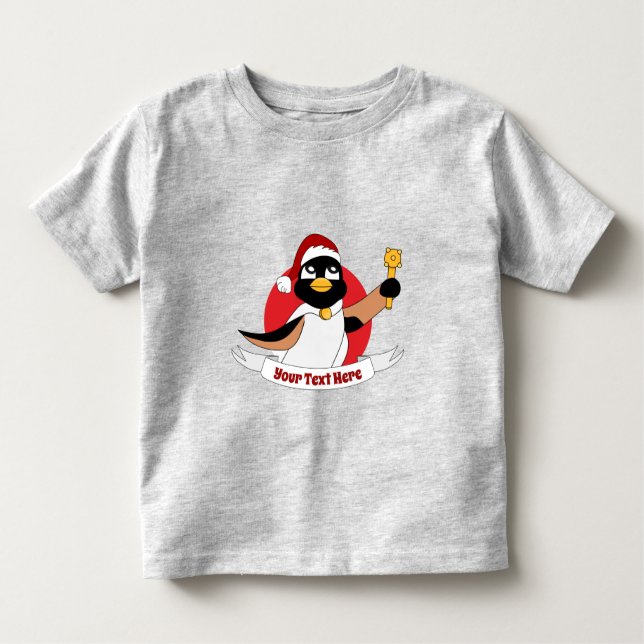Royal penguin Christmas cartoon Toddler T-shirt (Front)