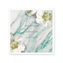 Royal Personalised Floral Marble Tiffany White