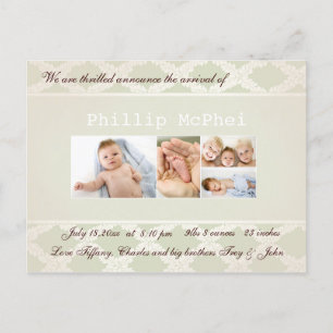 Royal Photo Birth Announcement Postcard
