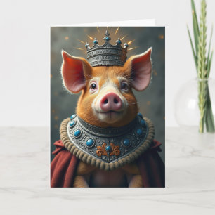 Royal Piglet Birthday Card