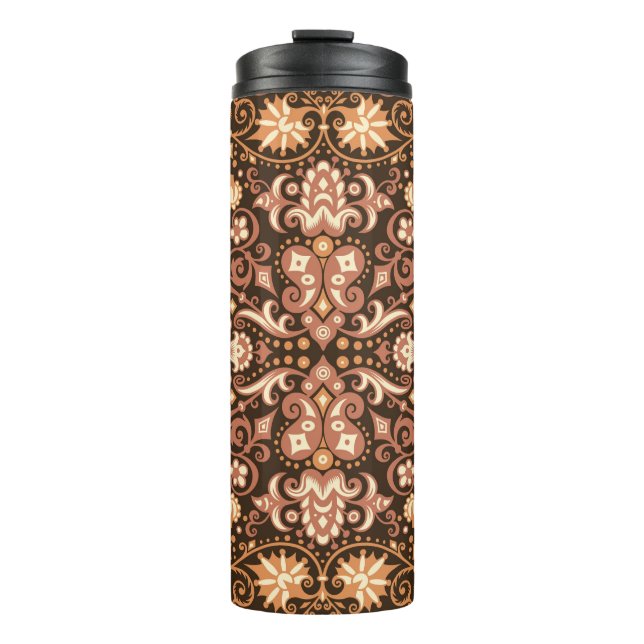 Royal pink Abstract colourful marble pattern textu Thermal Tumbler (Front)