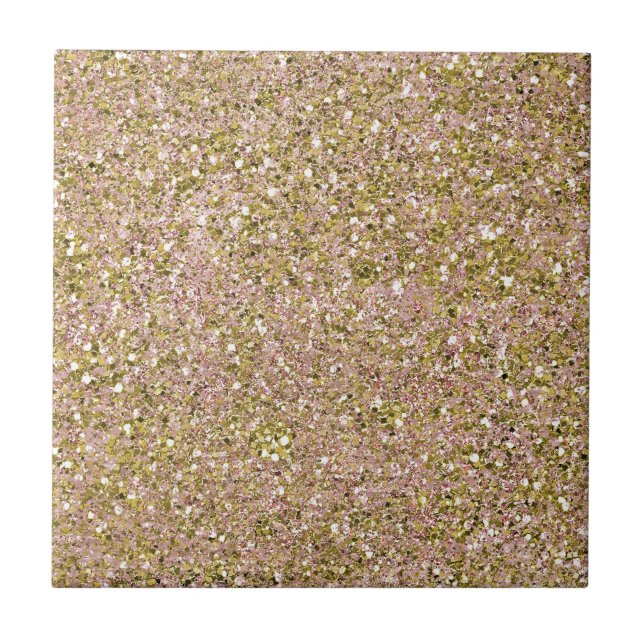 Royal Pink & Gold Glitter Wall or Floor Tile (Front)