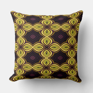 Royal Plum and Yellow Throw Pillow