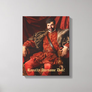 Royal Portrait Custom Personalised Photo Ornate Canvas Print