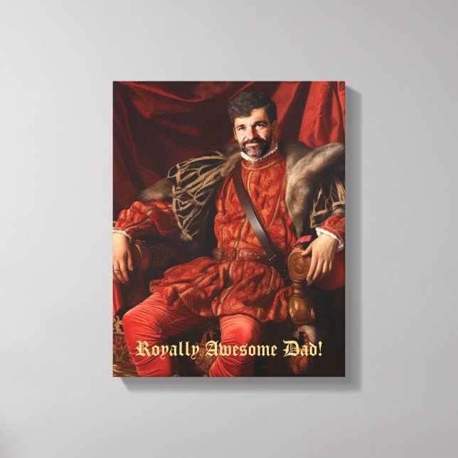 Royal Portrait Custom Personalised Photo Ornate Canvas Print (Front)