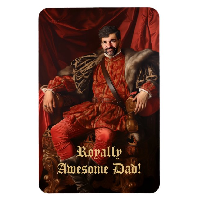 Royal Portrait Custom Personalised Photo Ornate Magnet (Vertical)