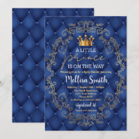 Royal Prince Baby Shower Blue Gold Rattle Ethnic