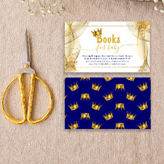 Royal Prince Baby Shower Books For Baby Ticket Enclosure Card