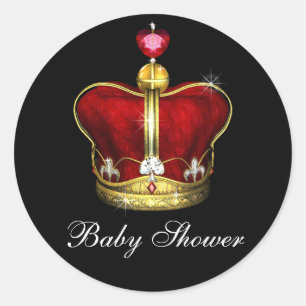 Royal Prince Baby Shower Classic Round Sticker