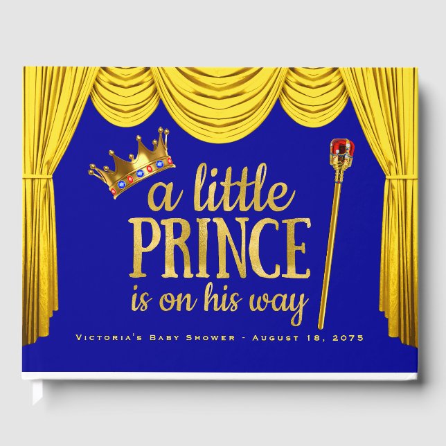 Royal Prince Baby Shower Guest Book (Front)