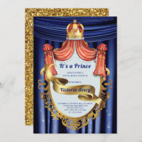 Royal Prince Blue Gold Baby Shower