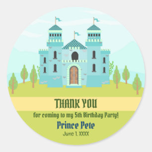 Royal Prince Boy Birthday Party Classic Round Sticker