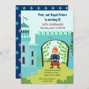 Royal Prince Boy Birthday Party Invitation