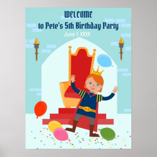 Royal Prince Boy Birthday Party Poster