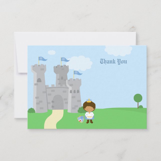 Royal prince charming boys birthday thank you card (Front)