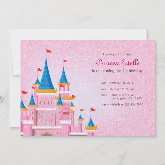 Royal Princess Birthday Invitation Card (Front)