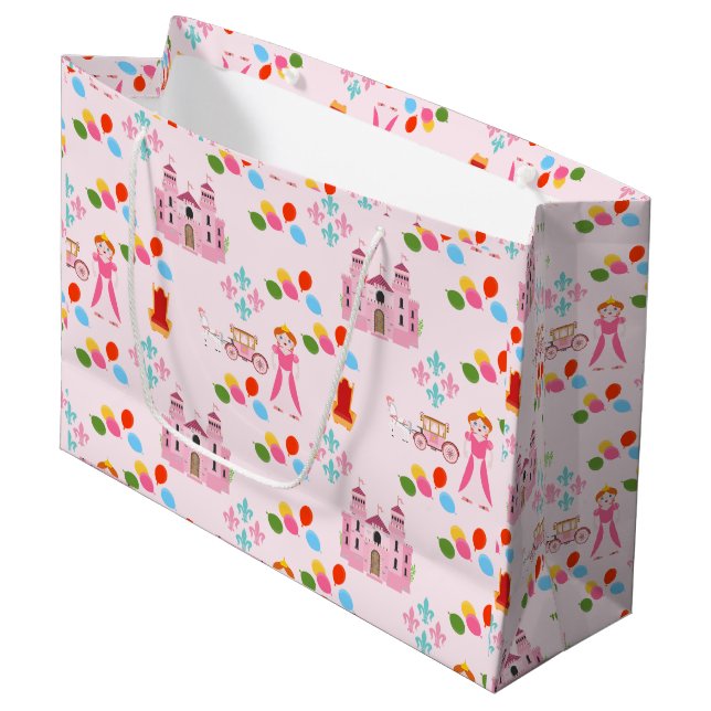 Royal Princess Birthday Party Large Gift Bag (Front Angled)