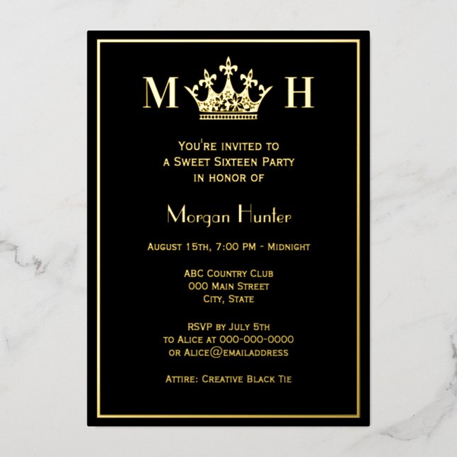 Royal Princess Crown #2 Sweet Sixteen Foil Holiday (Front)