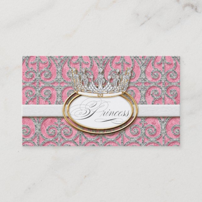 Royal Princess Crown Beauty Pageant Contestant Business Card (Front)