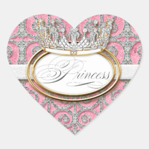 Royal Princess Crown Girl Baby Shower Sticker Seal