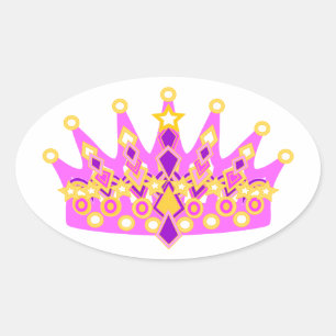 Royal Princess Crown Oval Sticker