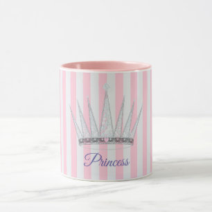Royal Princess Crown Striped Mug