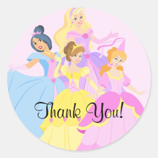 Royal Princess Girls Thank You Birthday Sticker