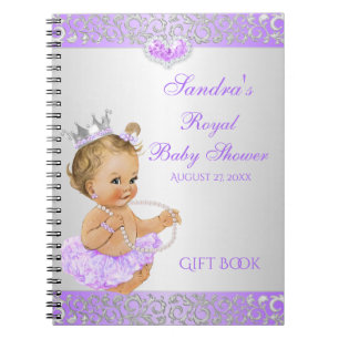 Royal Princess Lilac Silver Diamonds Gift Guest Notebook