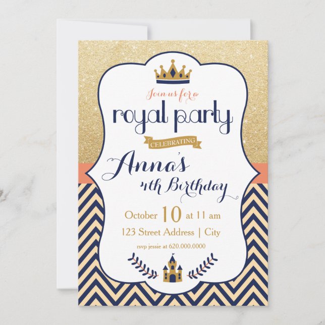 Royal Princess Party Invitation (Front)
