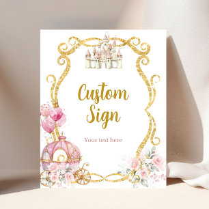 Royal Princess Pink Carriage Custom Sign Poster