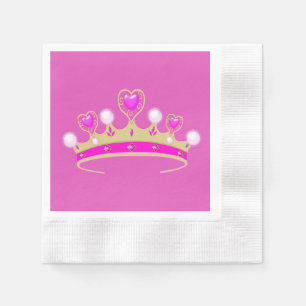 Royal Princess Queen Crown Coronet Party Pink Gold Napkin